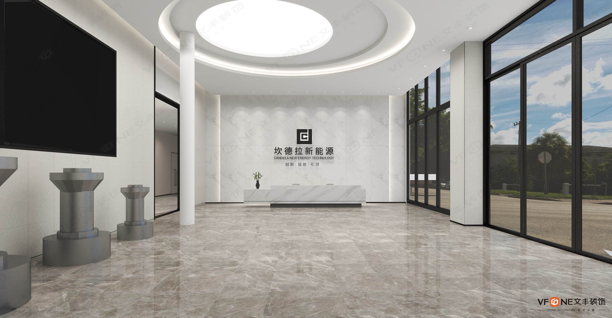 佛山坎德拉辦公展廳整體設(shè)計(jì)效果圖（辦公展廳設(shè)計(jì)方案）-文豐裝飾