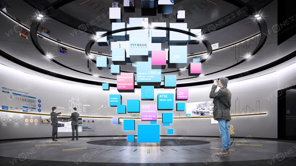 企業(yè)品牌展示展廳中心效果圖（智慧展館展廳展陳策劃設(shè)計）-文豐裝飾裝修
